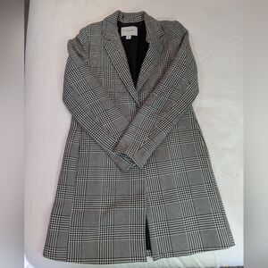 Women's Carolina Belle Houndstooth Black and White Houndstooth Coat Size Small